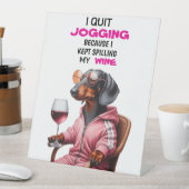 Dachshund Wine Drinker Sockelschild (In Situ)