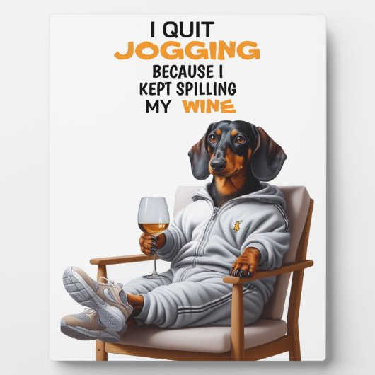 Dachshund Wine Tabletop Plaque with Easel Fotoplatte (Vorderseite)