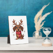 Dachshund Winter Freude Fotoplatte (Seite)