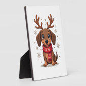 Dachshund Winter Freude Fotoplatte (Seite)