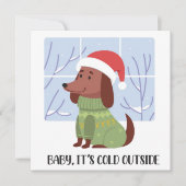 Dachshund-Winter-Grußkarte (Vorderseite)