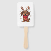 Dachshund Winter Joy Fächer (Vorderseite)