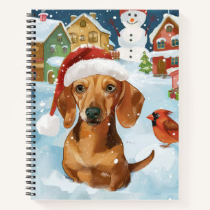 Dachshund Winter Wonderland Weihnachtsfreude Notizblock