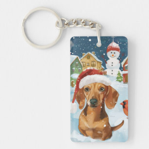 Dachshund Winter Wonderland Weihnachtsfreude Schlüsselanhänger
