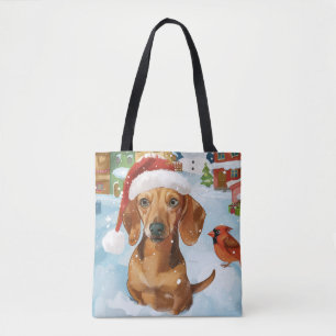 Dachshund Winter Wonderland Weihnachtsfreude Tasche