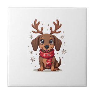Dachshund Winterfreude Fliese