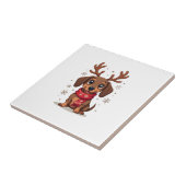 Dachshund Winterfreude Fliese (Seite)