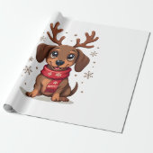 Dachshund Winterfreude Geschenkpapier (Ungerollt)