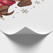Dachshund Winterfreude Geschenkpapier (Ecke)