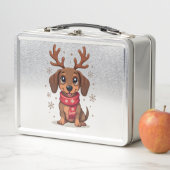 Dachshund Winterfreude Metall Brotdose (Beispiel)