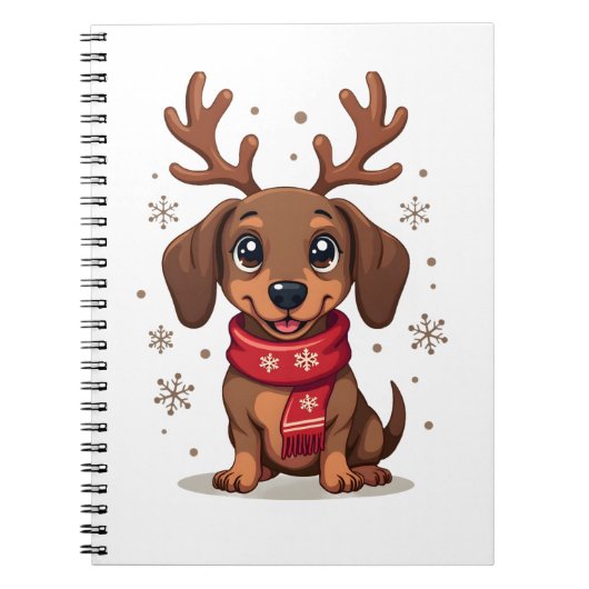 Dachshund Winterfreude Notizblock (Vorderseite)