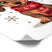 Dachshund Winterfreude Poster (Ecke)