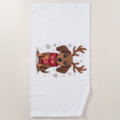 Dachshund Winterfreude Strandtuch (Vorderseite)