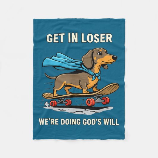 Dachshund wird Verlierer, wir tun Gottes Willen lu Fleecedecke (Vorderseite)