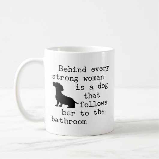 Dachshund-Witz-Zitat -  Kaffeetasse (Links)