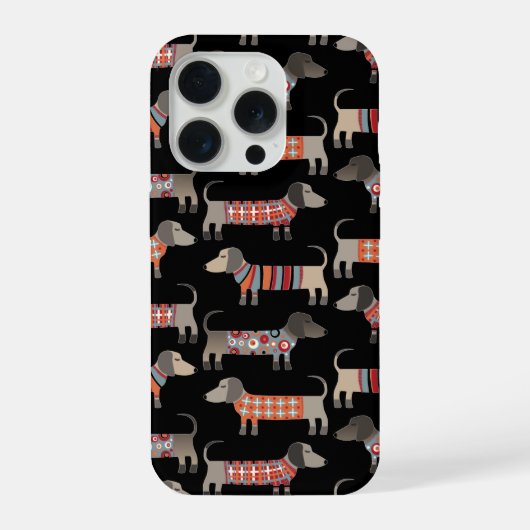 Dachshund Wurst Hund Dunkel iPhone Hülle (Rückseite)