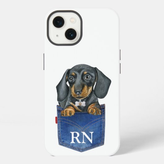 Dachshund Wurst Hund Monogramm Case-Mate Case iPhone Hülle (Rückseite)