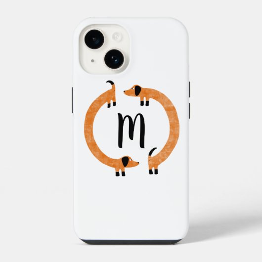 Dachshund Wurst Hund Monogramm iPhone-Hülle iPhone Hülle (Rückseite)