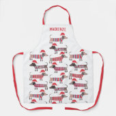Dachshund Wurst Hund Personalisierter Feiertag Schürze (Vorderseite)