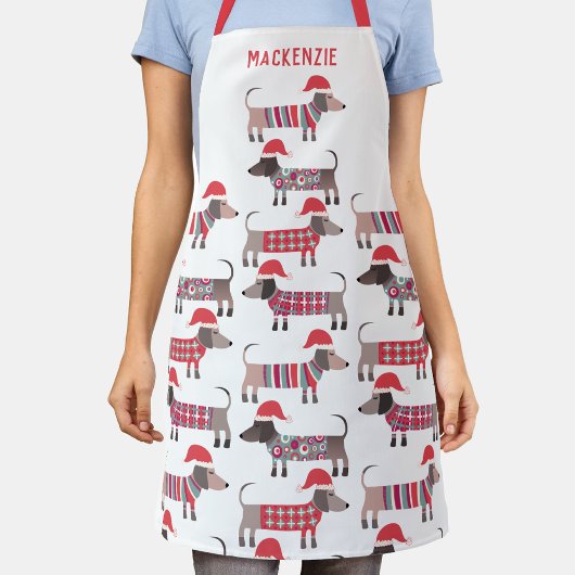 Dachshund Wurst Hund Personalisierter Feiertag Schürze
