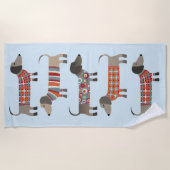 Dachshund Wurst Hund Strandtuch (Vorderseite)