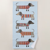 Dachshund Wurst Hund Strandtuch (Vorderseite)