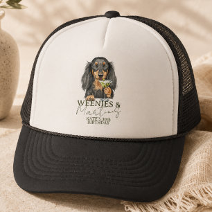 Dachshund Würstchen und Martinis Party Truckerkappe