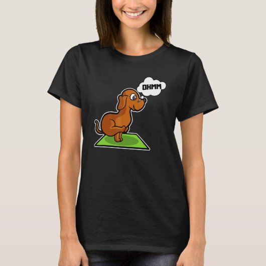 Dachshund Yoga Poses Sport Gymnastics Ohmmm Heartb T-Shirt (Vorderseite)