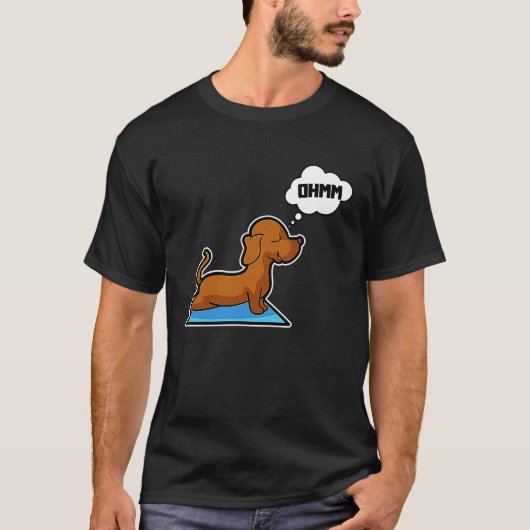 Dachshund Yoga Poses Sport Gymnastics Ohmmm Heartb T-Shirt (Vorderseite)