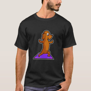 Dachshund Yoga-Übungen Sport Gymnastik Ohmmm Herz T-Shirt