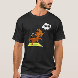 Dachshund Yoga-Übungen Sport Gymnastik Ohmmm Herz T-Shirt