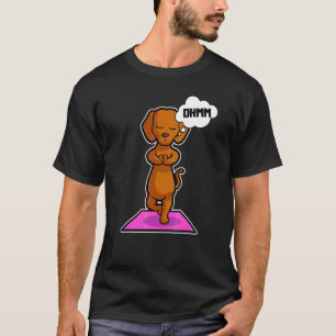 Dachshund Yoga-Übungen Sport Gymnastik Ohmmm Herz T-Shirt