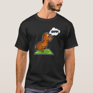 Dachshund Yoga-Übungen Sport Gymnastik Ohmmm Herz T-Shirt