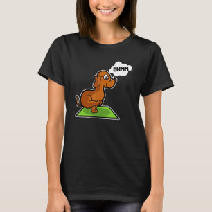 Dachshund Yoga-Übungen Sport Gymnastik Ohmmm Herz T-Shirt