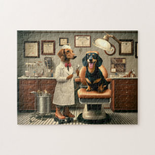 Dachshund-Zahnarzt-Skurriles-Hunde-Liebhaber-Gesch Puzzle