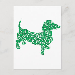 Dachshund zum St. Patrick's Day Postkarte