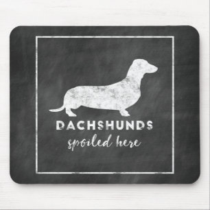 Dachshunde hier verwöhnt Vintage-Schultafel Mousepad