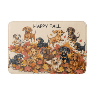 Dachshunde im Herbst Badematte