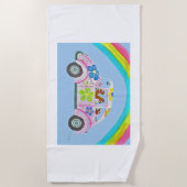 Dachshunde in einem Hippie-Auto Strandtuch (Vorderseite)