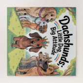Dachshunde Kleiner Hund, große Attitüde Puzzle (Horizontal)