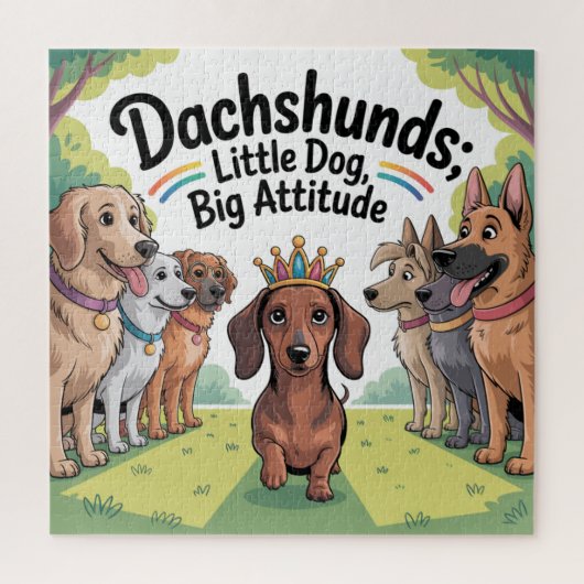 Dachshunde Kleiner Hund, große Attitüde Puzzle (Vertikal)