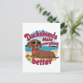 Dachshunde machen alles besser postkarte (Stehend Vorderseite)