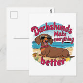 Dachshunde machen alles besser postkarte (Vorne/Hinten)