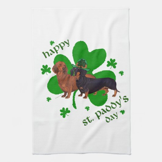 Dachshunde St. Patricks Tag Handtuch (Vertikal)