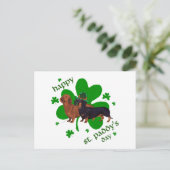 Dachshunde St. Patricks Tag Postkarte (Stehend Vorderseite)