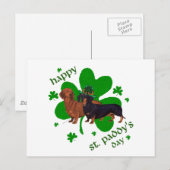 Dachshunde St. Patricks Tag Postkarte (Vorne/Hinten)