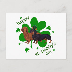 Dachshunde St. Patricks Tag Postkarte