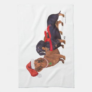 Dachshunde Weihnachten Handtuch