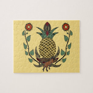 Dachshunde, Willkommen Ananas Puzzle