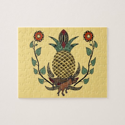 Dachshunde, Willkommen Ananas Puzzle (Horizontal)